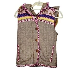 BB Dakota Vest Brown Wool Size Medium